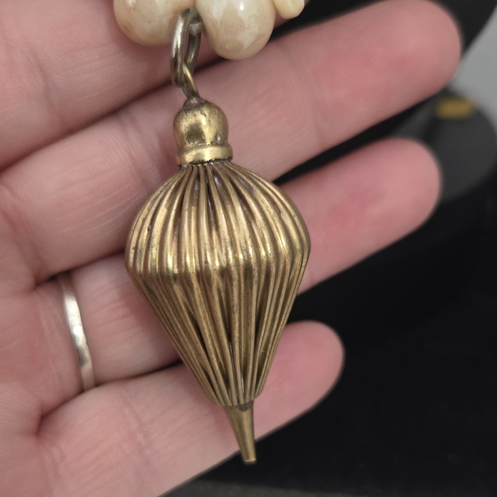 Vintage Double Stranded Beaded Pendulum Necklace - image 7